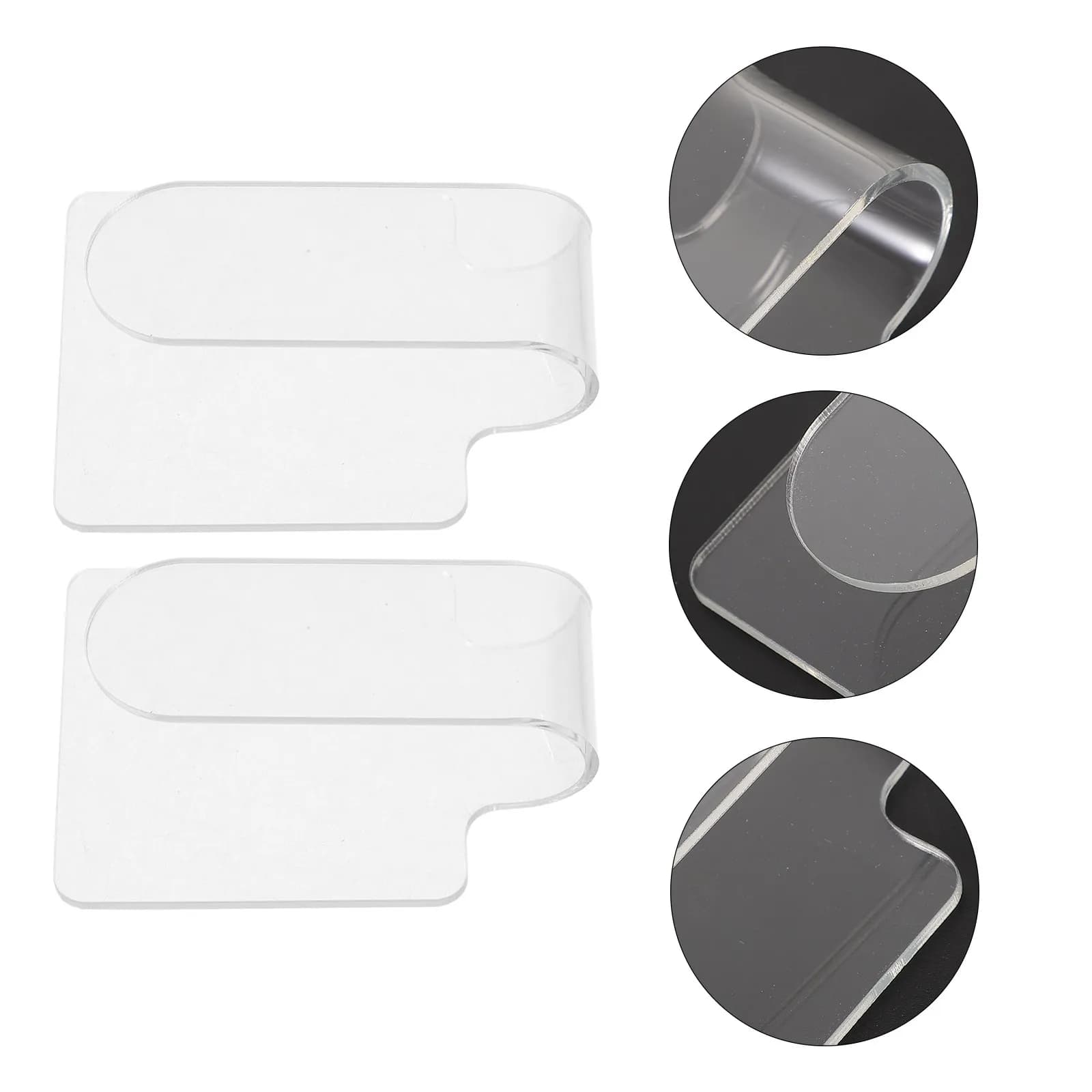 2Pcs Transparent Acrylic Handheld Makeup Palettes Ergonomic Hand-Fit Design for Blending Contouring Foundations Lipsticks