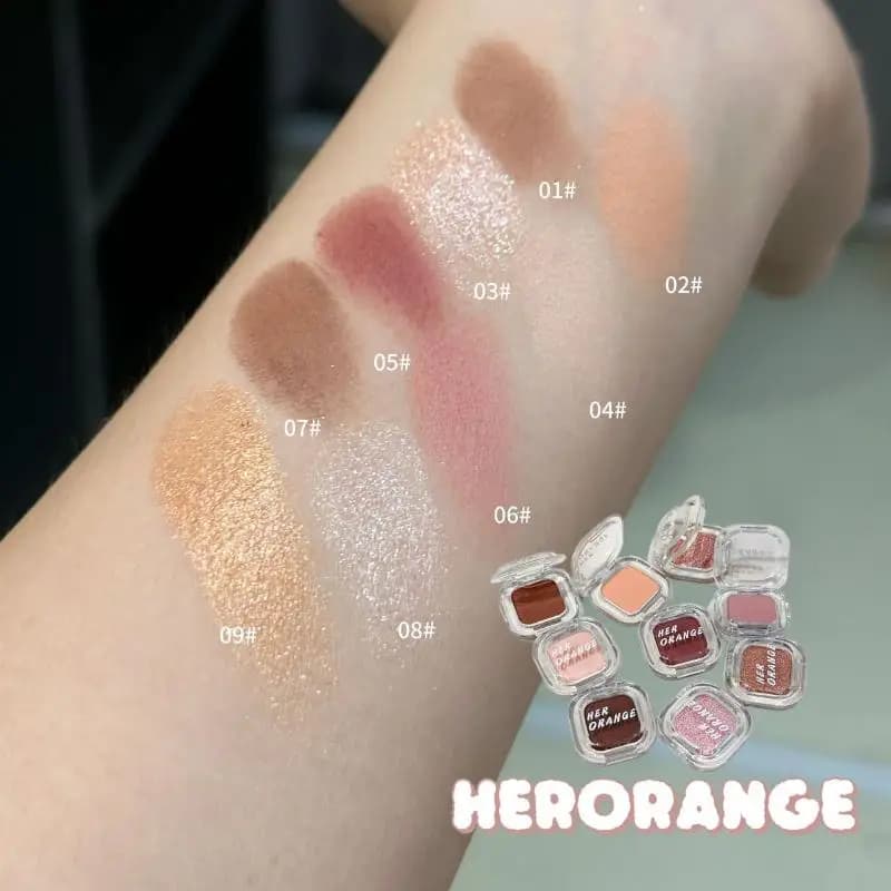 HERORANGE Palette di ombretti monocromatici Ombretto opaco Smoky Pearl Glitter Terra Ombretto opaco a bassa saturazione Trucco