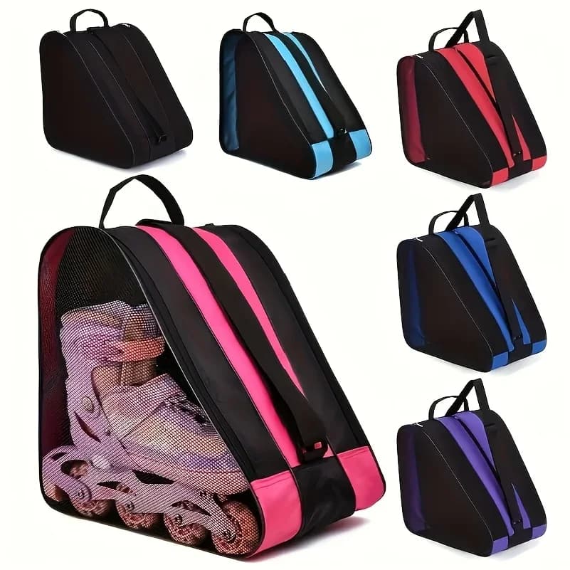 Large Capacity 3-Layer Ice Skating Bag with Heavy-Duty Shoe Storage - Adjustable Shoulder Strap for Inline Skates, Roller Skates