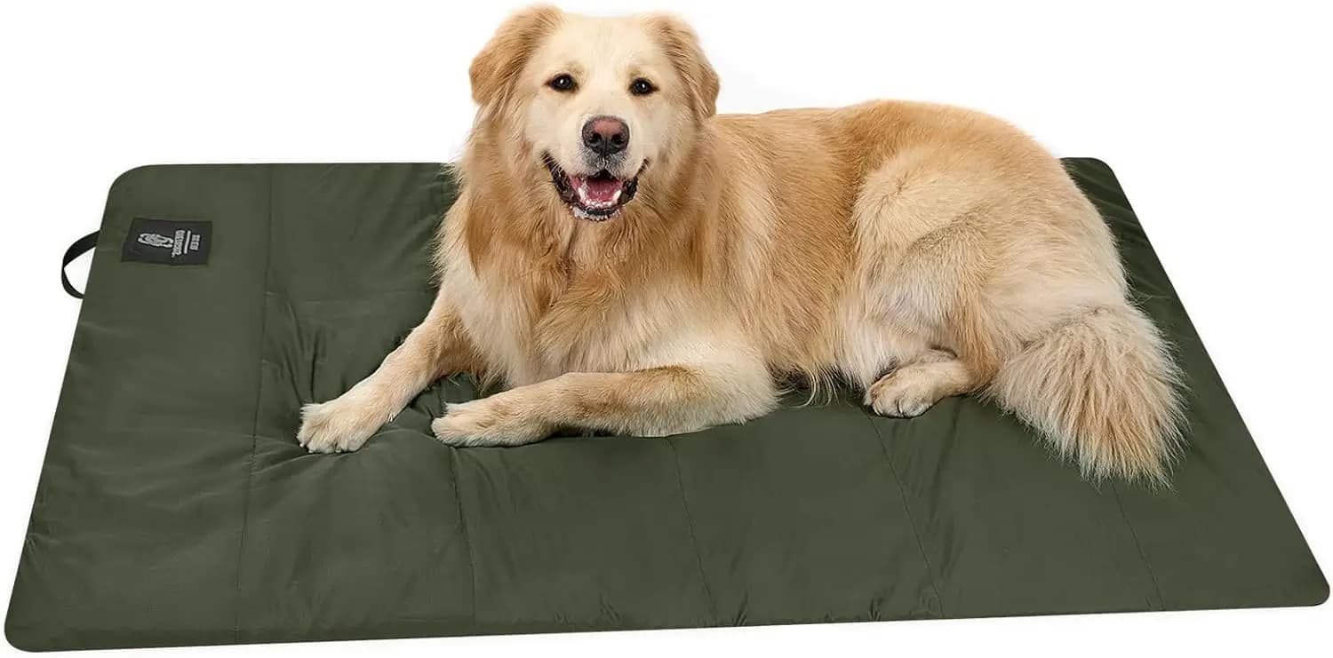 Cuccia per cani grande e lavabile con base antiscivolo, materasso impermeabile per animali domestici da 3,6 piedi x 2,2 piedi per uso interno ed esterno (Verde)
