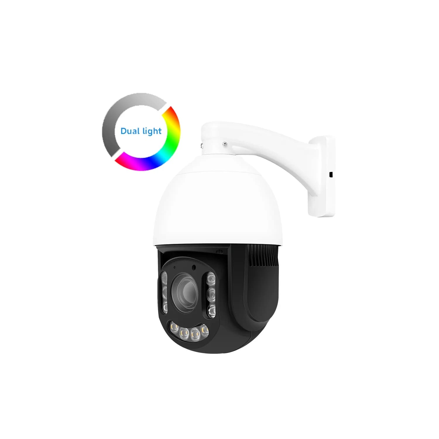 Telecamera di Sicurezza IP PTZ a Colori 4K 8MP con Doppia Illuminazione, Audio Bidirezionale, Slot SD, Tracciamento Automatico AI e Pattugliamento Automatico