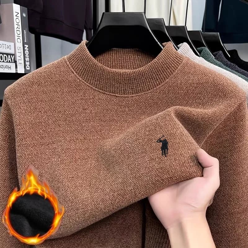 2025 autunno e inverno comodo maglione da uomo di fascia alta marchio di moda ricamo business casual versatile caldo top a maniche lunghe