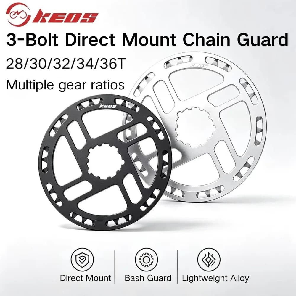 KEOS Bike Chainring with Bash Guard, 104 BCD 3-Bolt, Narrow Wide 28/30/32/34/36T, Ultra Light Single Ring for MTB Road Bike
