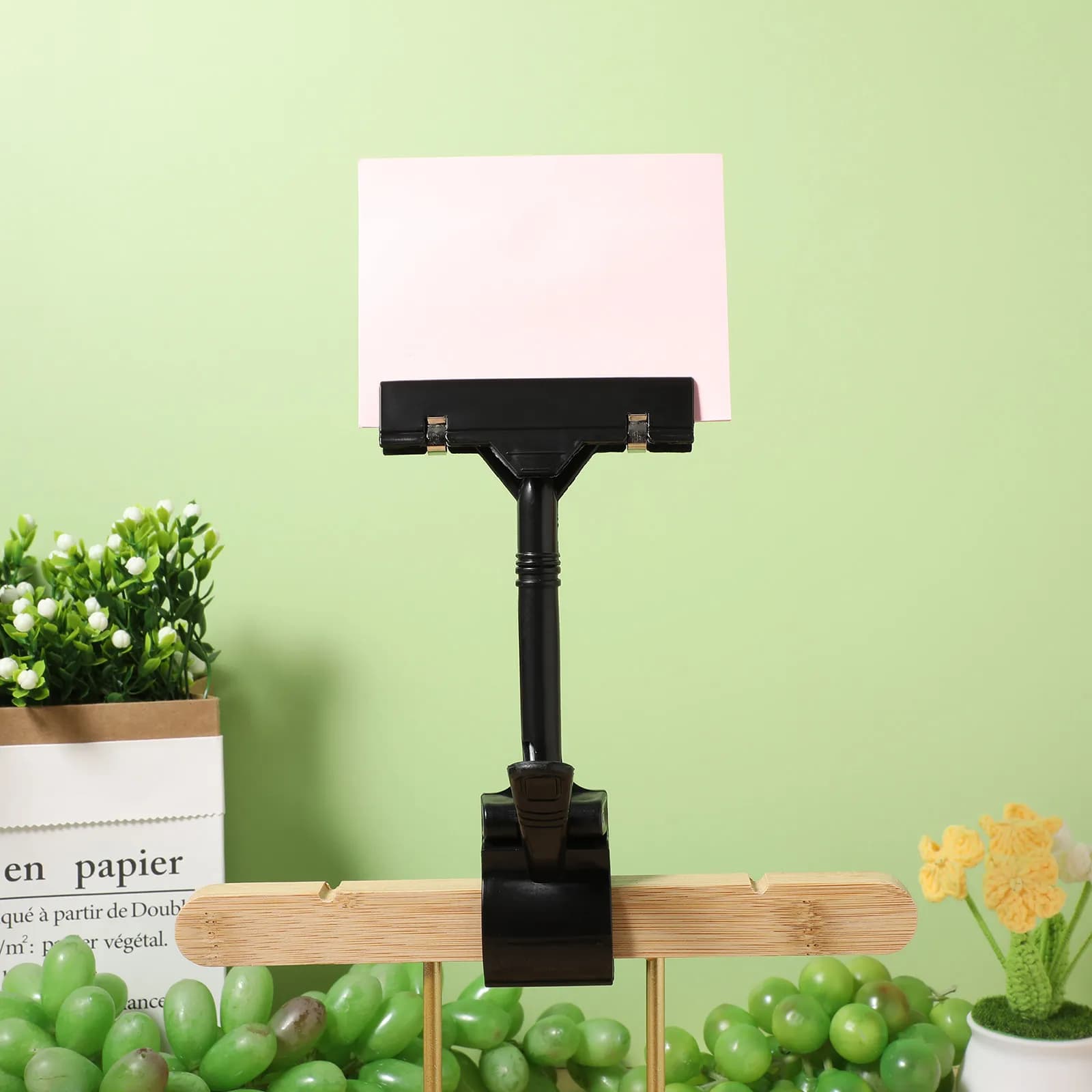Clip per Esposizione Pubblicitaria da 10 Pezzi, Porta Cartelli in Plastica, Porta Prezzi Regolabile, Morsetto per Etichette per Promozioni Commerciali, Clip per Cartelli in Plastica
