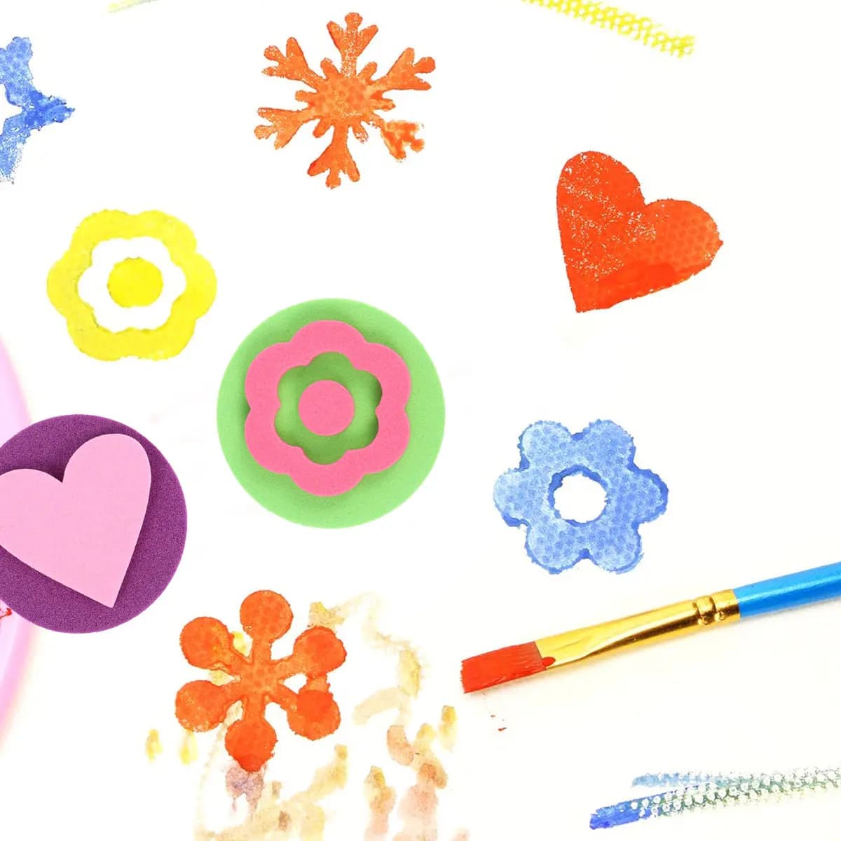 12Pcs Creative Painting Stamps Set Mini Round Education Supplies Early Learning Tools for Kids School Birthday Party Classroom