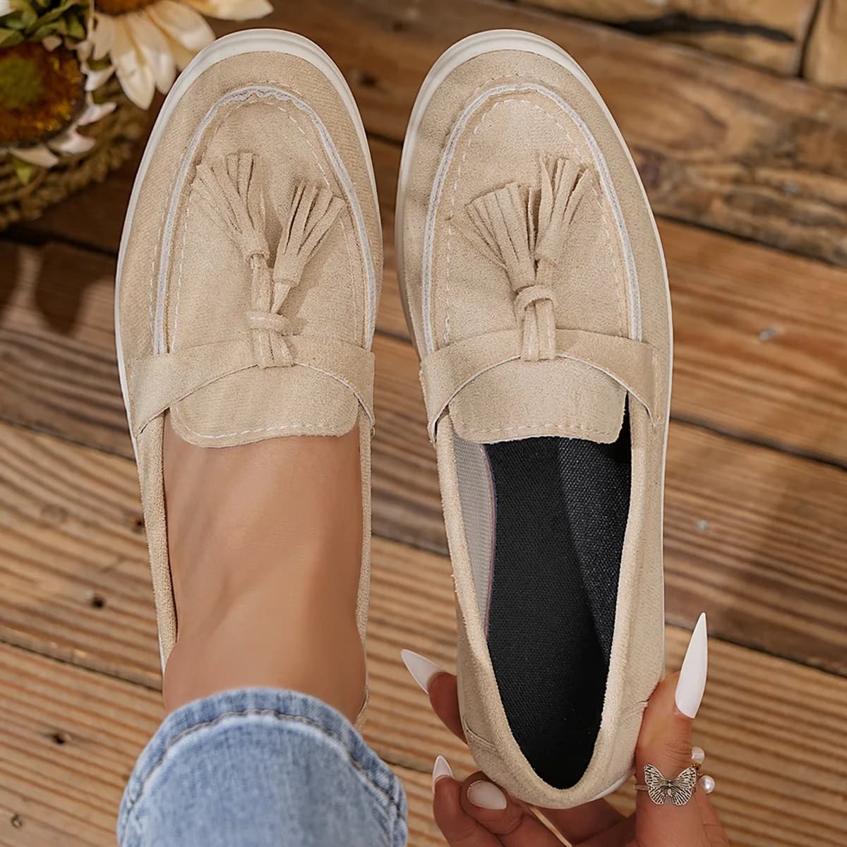 2025 Autunno Nuove Donne Mocassini Slip on Leggero Appartamenti Scarpe Primavera Casual Comode Scarpe Da Ginnastica Plus Size Zapatos De Mujer