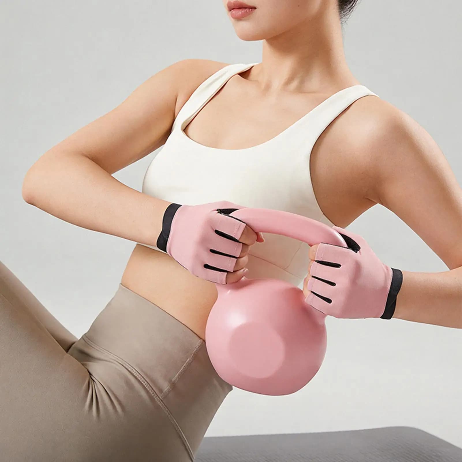Gym Gloves For Men Fingerless Hand Protection Gear Cycling Hand Gloves For Weightlifting Fitness Yoga Riding Boating Rock