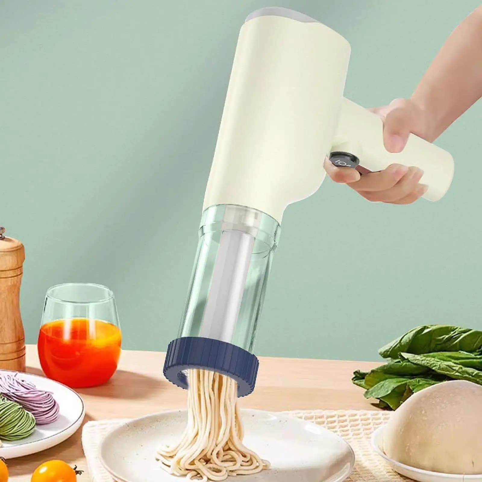 Macchina per noodle elettrica Macchina per pasta Macchina per noodle automatica senza fili a 6 teste Macchina per pasta elettrica per Lasagne Macaroni Ramen
