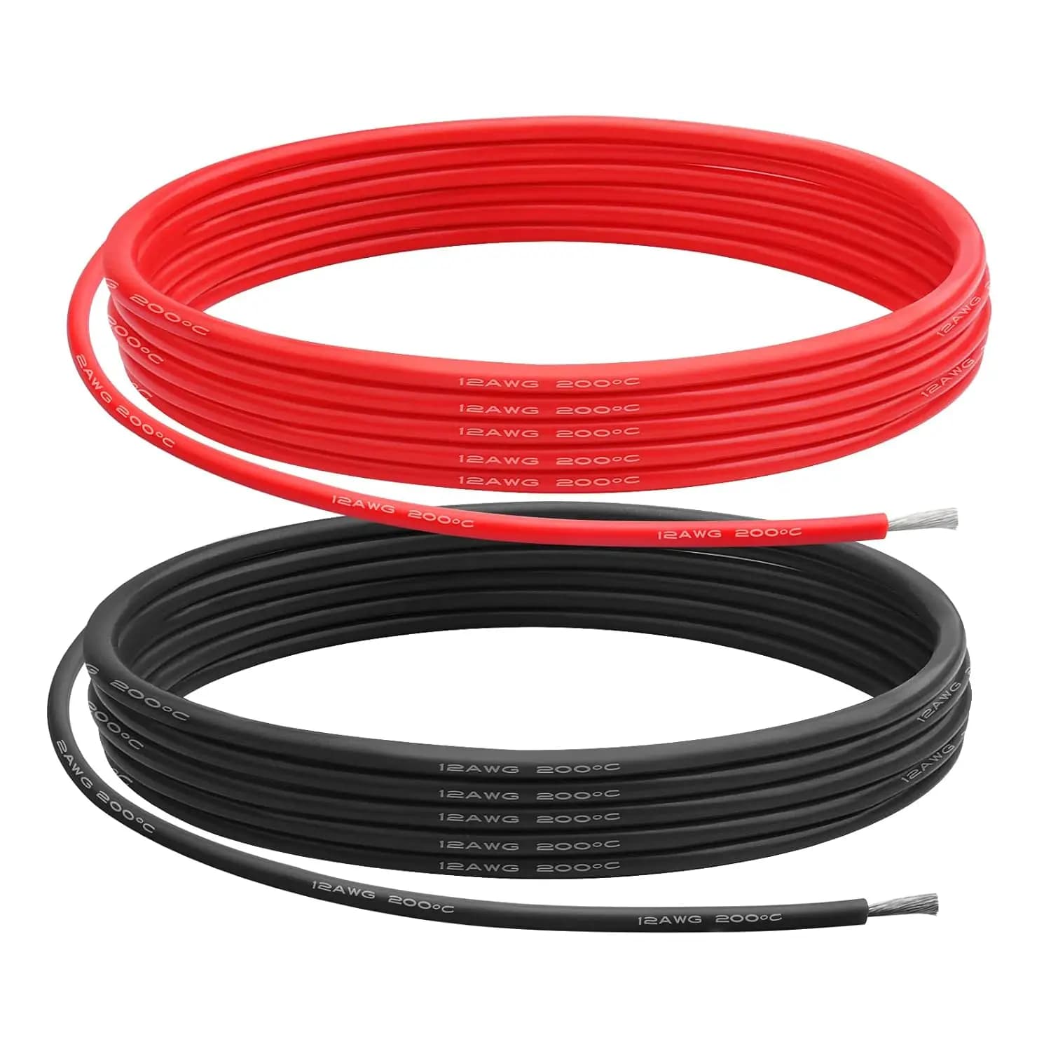 Cavo in silicone 12 AWG, 10 piedi rosso e 10 piedi nero, rame stagnato morbido e flessibile da 0,08 mm, resistente alle alte temperature per Arduino, RC, Droni