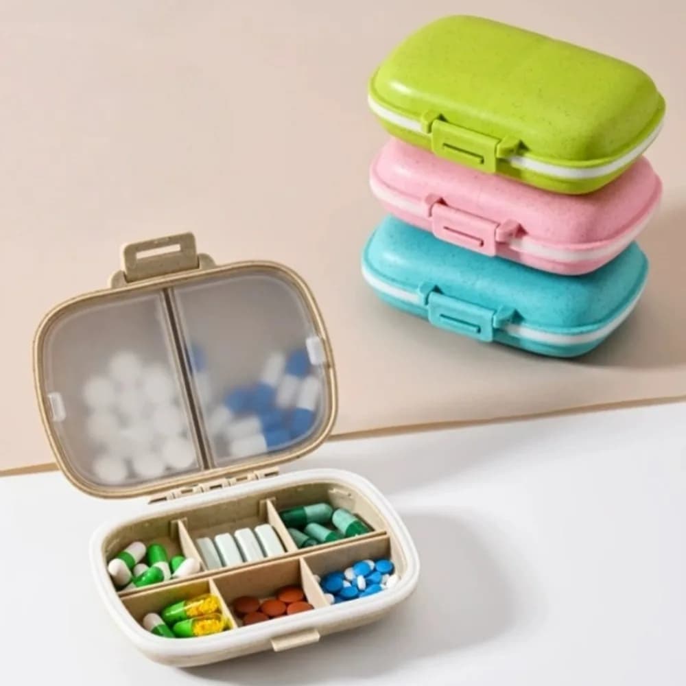 Portable 8-Compartment Small Medicine Box Plastic Sealed Moisture-proof 7 Days A Week Carry-on Drugs Drug Sub-packaging Storage