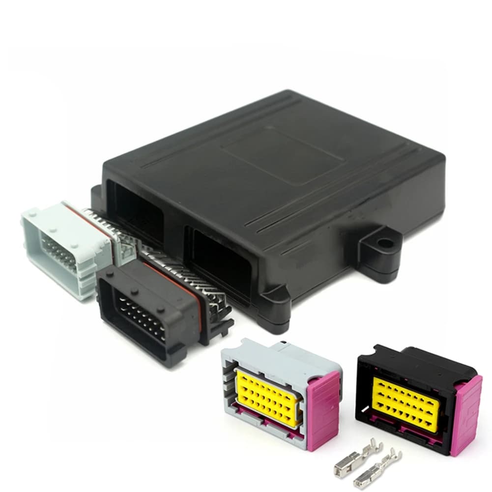 【B89E】 Scatola di custodia in alluminio con guscio ECU a 48 pin 1 set con pannello controller integrato Connettore automatico Presa per circuito auto