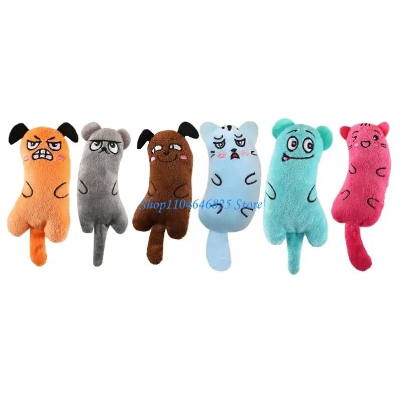 Giocattolo massaggiagengive per gatti in peluche da 6 pezzi con topo interattivo a forma cartone animato con suono increspato
