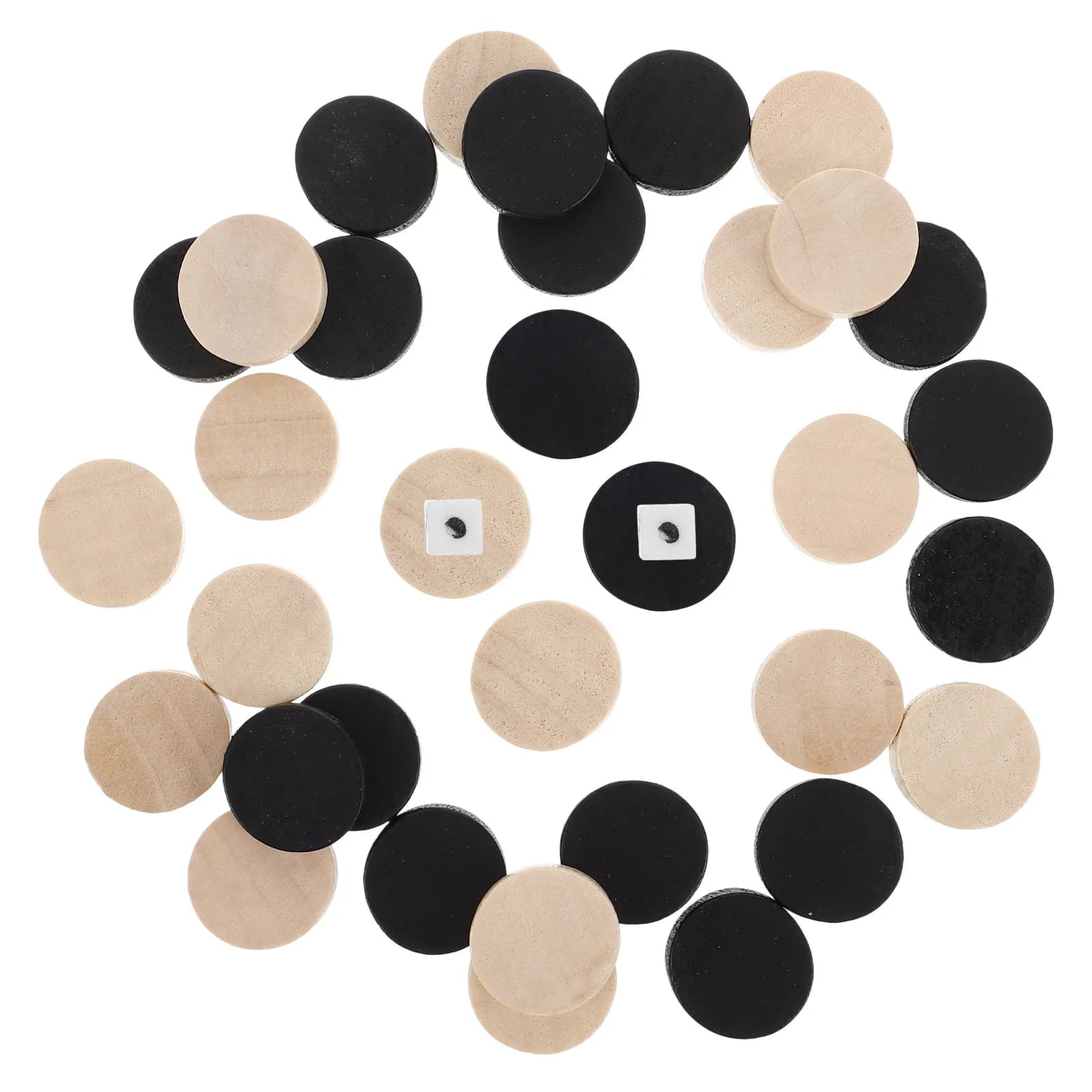 30Pcs Wooden Checkers Chess Pieces Board Game Accessories Replacement Set for Adults Smooth Polished Surface Lightweight