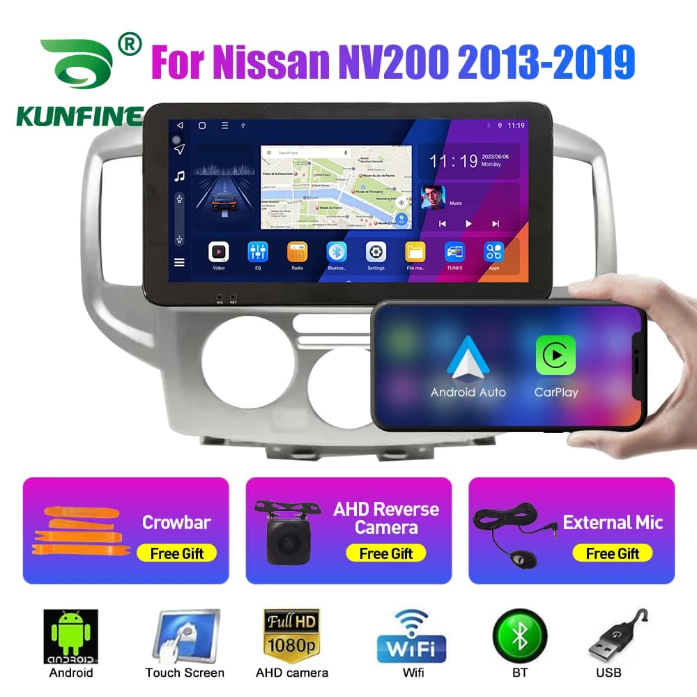 Autoradio da 10.33 pollici per Nissan NV200 2013-2019 2Din Android Octa Core Car Stereo DVD Lettore di navigazione GPS Schermo QLED Carplay