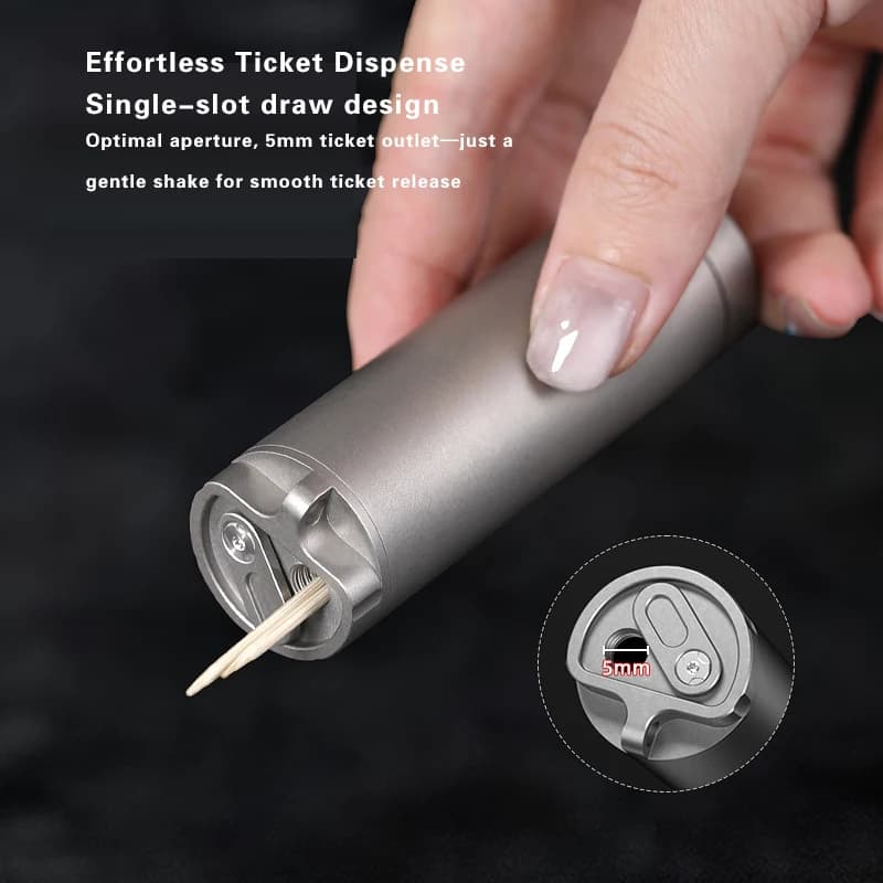 Sealed portable toothpick holder in titanium alloy with rainproof design and corrosion resistant