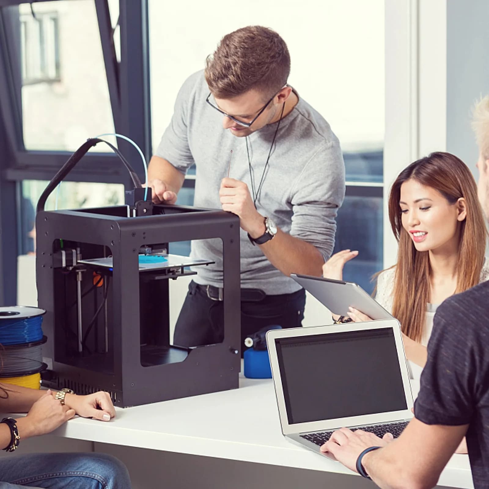 1 Pezzo Porta Bobina in Acrilico Trasparente Regolabile per Filamenti 3D, Supporto per Materiali PLA, PETG, TPU e Stoccaggio Consumabili