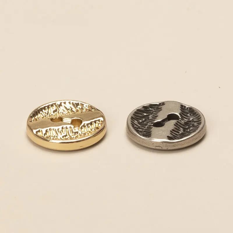 Vintage Fashion 10mm 2-Hole Metal Buttons 10pcs for Clothing DIY High Quality Sewing Supplies Buttons for Blouse Shirt Jacket