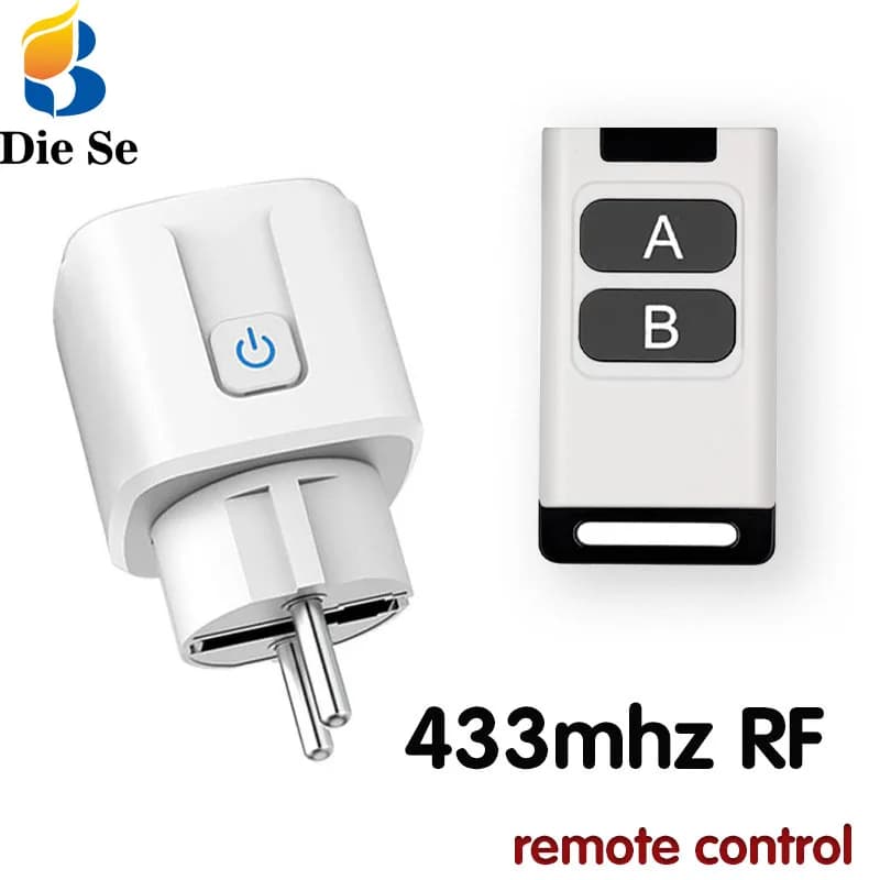 Universal remote control Mini electrical sockets 433MHZ Rf Smart Plug 220V 16A Single sockets Led appliance switch