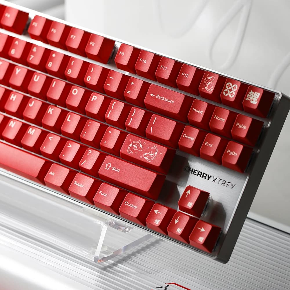 Copritasti FBB Tema Koi Fish adatto per interruttori Cherry Mx Tastiera meccanica Accessorio per PC fai da te Spessore 1,7 mm Nuovo regalo Yaer Rosso