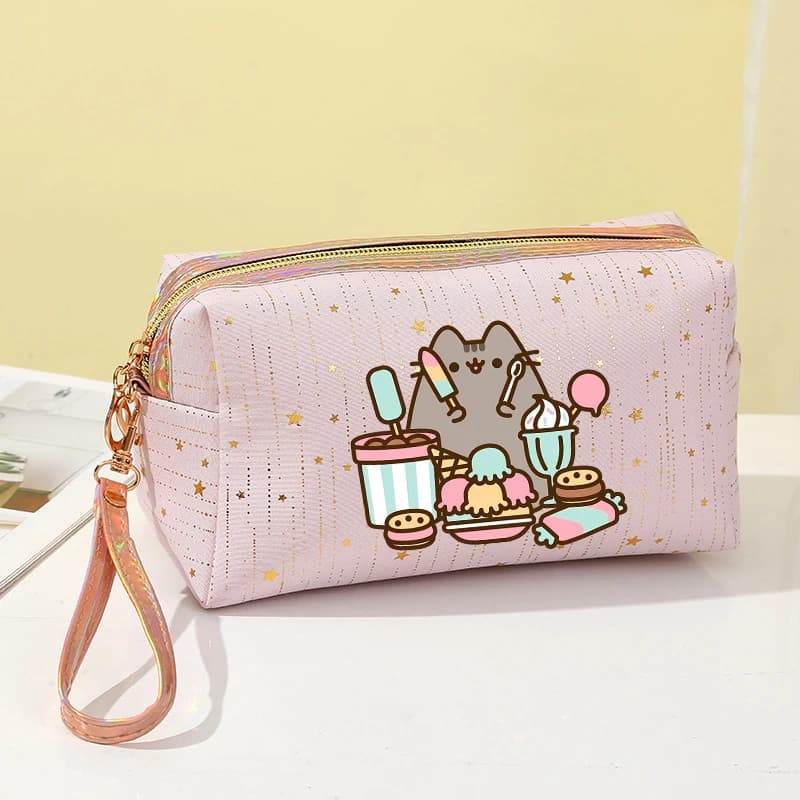 Borsa per il Trucco Pusheens, Organizer da Viaggio per Donne, Astuccio per Cosmetici, Cancelleria Scolastica, Astuccio Anime per Ragazze, Regalo per Bambini, Vendite Calde