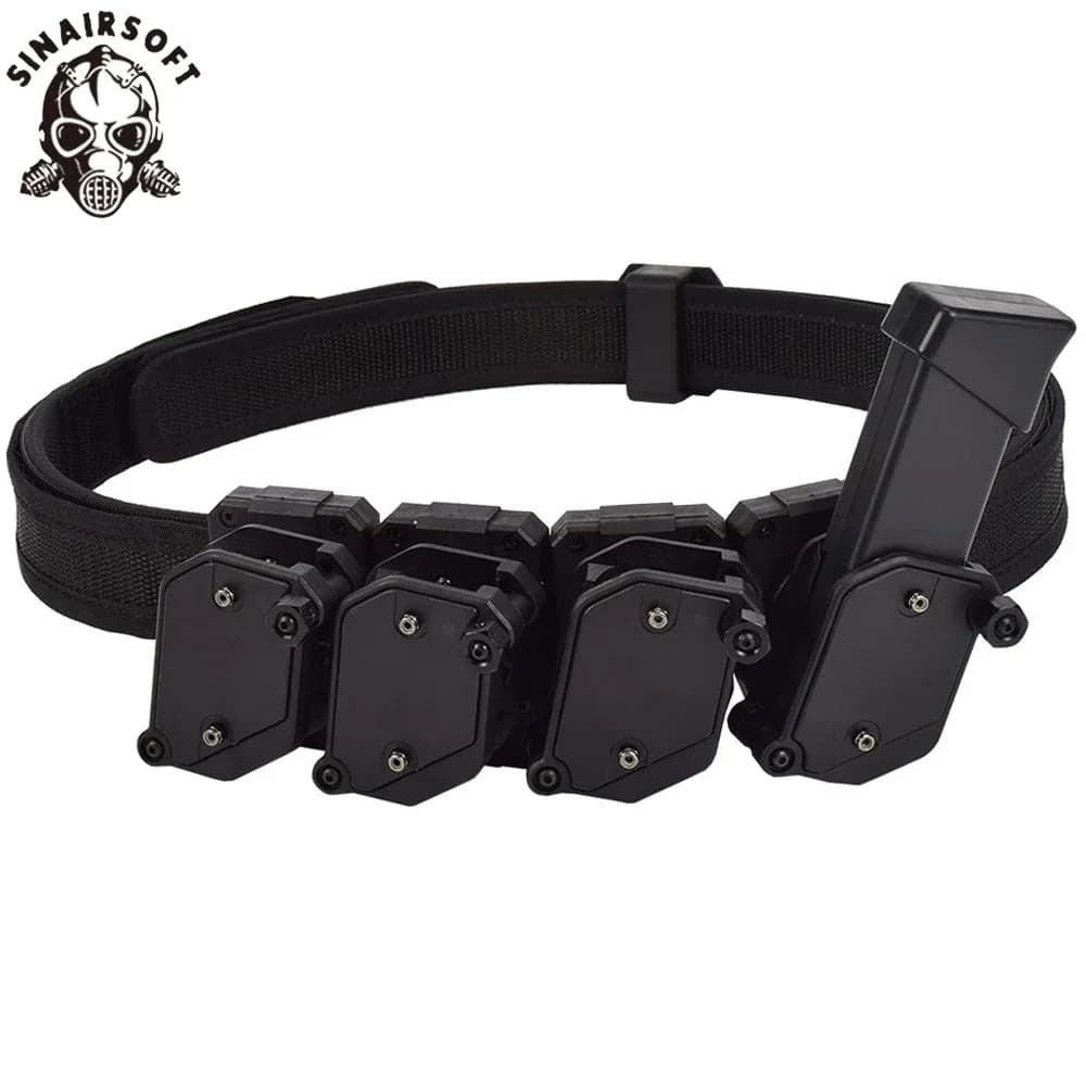 Cintura da 1,5 pollici per tiro IPSC USPSA + 4 porta-caricatori multi-angolo ad alta velocità per pistola, fondina per pistola