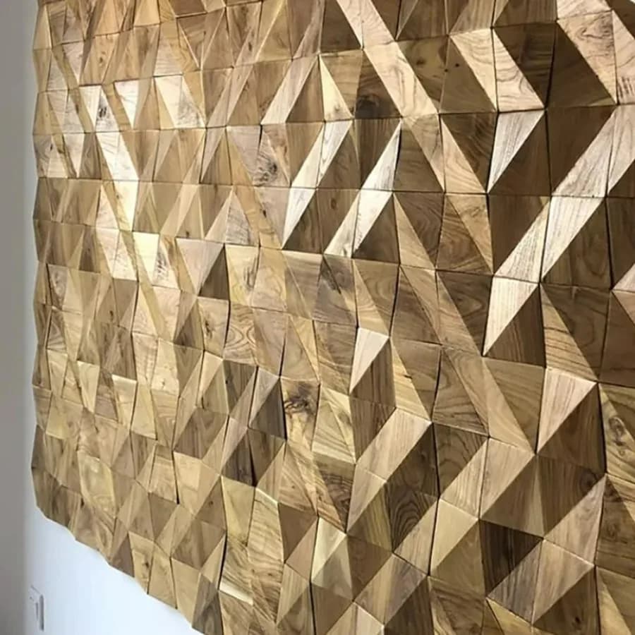 Sfondo mosaico in legno massello naturale Pannello diffusore acustico in legno 3D Piastrelle a mosaico Hotel Music Bar Caffetteria Decorazione da parete