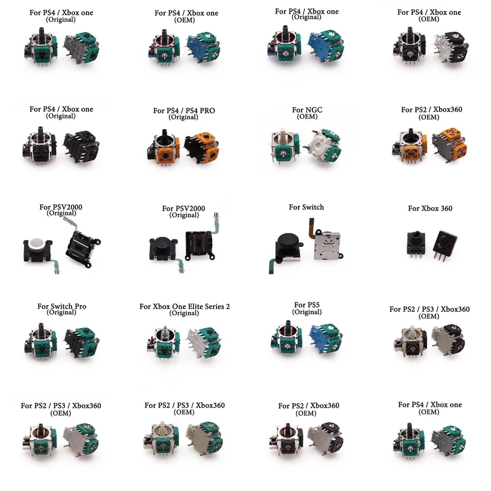 2 pezzi per Xbox One Switch Pro NGC Controller 3pin 3D Analog Stick Joystick modulo sensore a bilanciere sostituzione per PS3 PS4 PS5 PSP