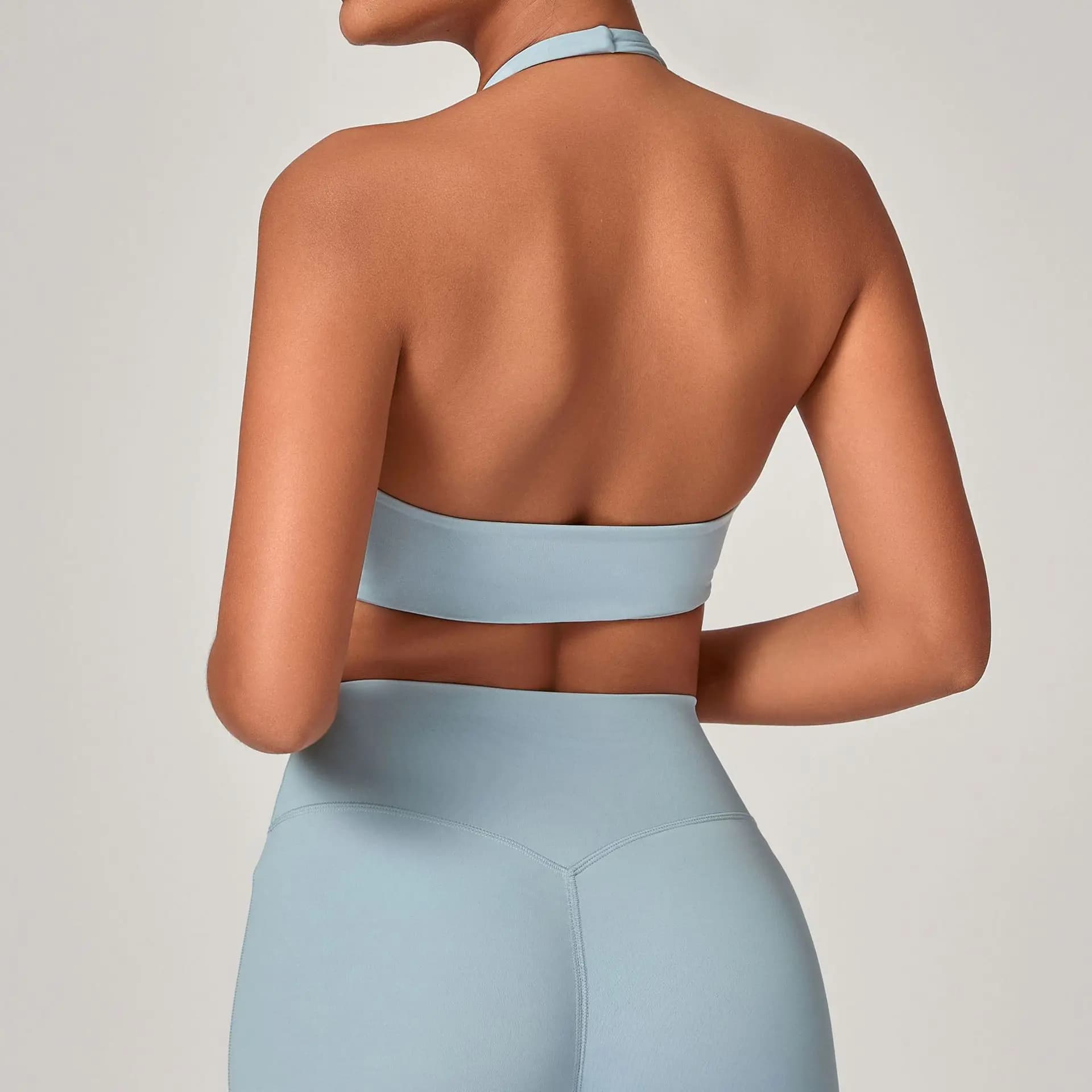 Reggiseno sportivo Ningyu traspirante con laccio al collo, reggiseno sportivo con schiena scoperta, reggiseno fitness yoga ad asciugatura rapida, top corto da donna per allenamento e palestra