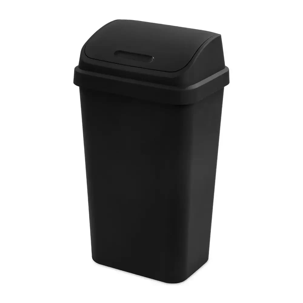 Cestino per Rifiuti con Coperchio Basculante da 13 Galloni, Design Quadrato Elegante, Ideale per Cucina, Bagno e Spazio di Lavoro