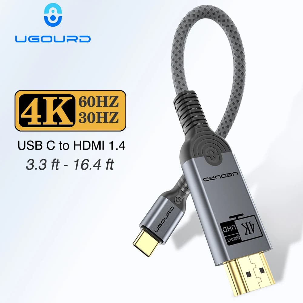 UGOURD USB C to HDMI 2.0 4K to 60HZ USB cable type C to HDMI1.4 Converter HDTV 4K30Hz for MacBook iPad Pro Samsung