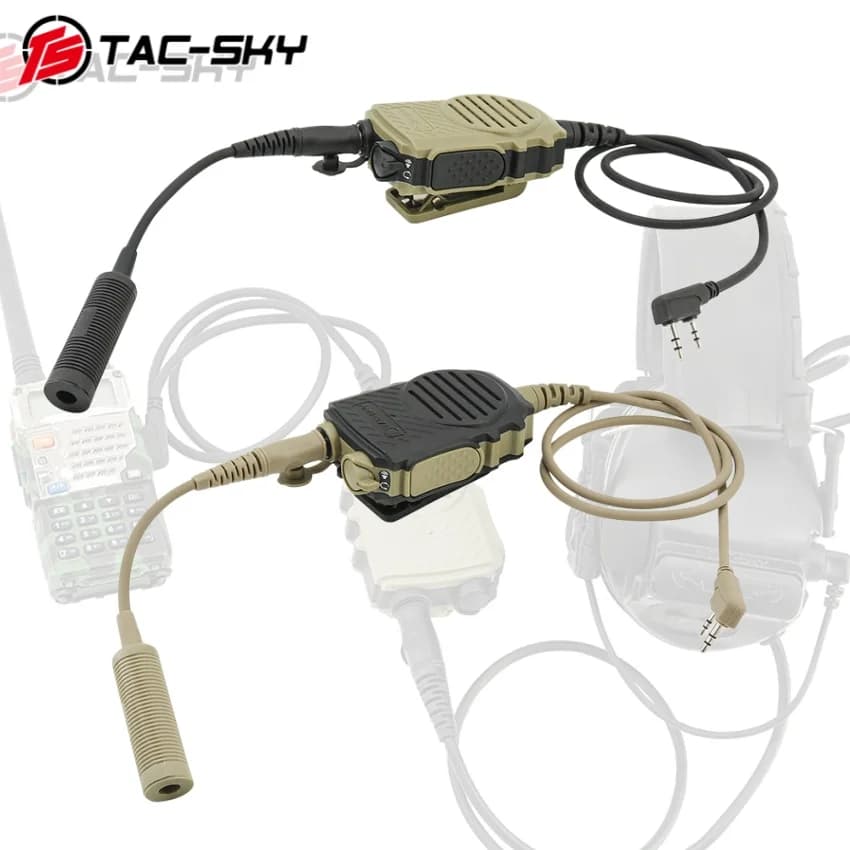 Cuffie Tattiche TAC-SKY con Microfono Portatile Multifunzione PTT COMTAC, Protezione dell'Udito, Auricolari Tattici