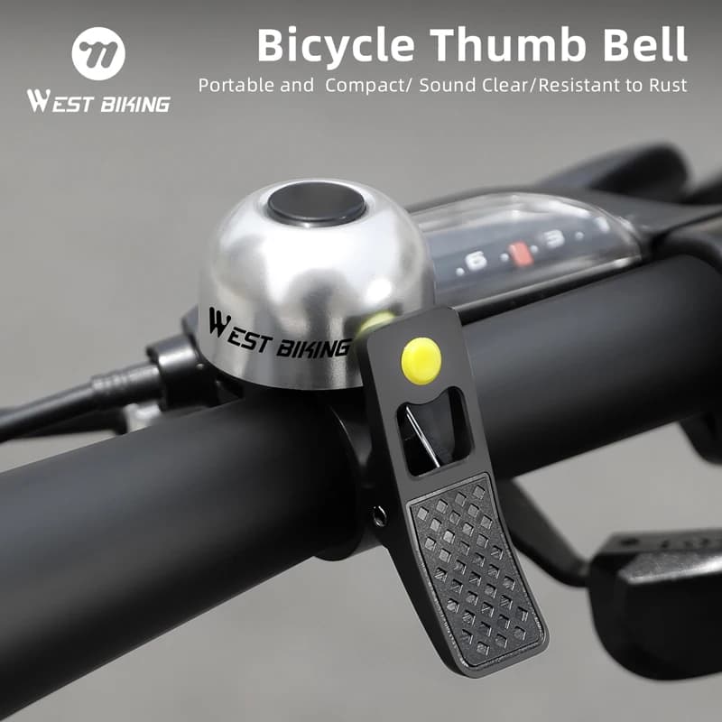 WEST BIKING Bicycle Thumb Bell Sound Clear Loud Portable Bike Warning Horn Resistant Rust Aluminum Alloy Lightweight Bike Bell
