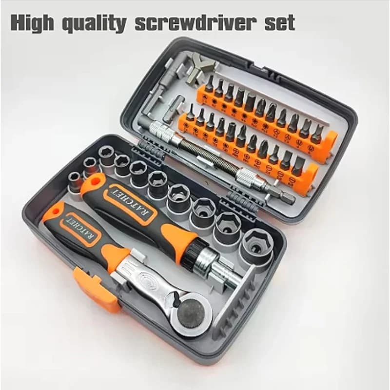 38-In-1 Labor-Saving Ratchet Multi Tools Screwdriver Set Household Combination Screwdriver Toolbox Hardware Hand Tools Sets
