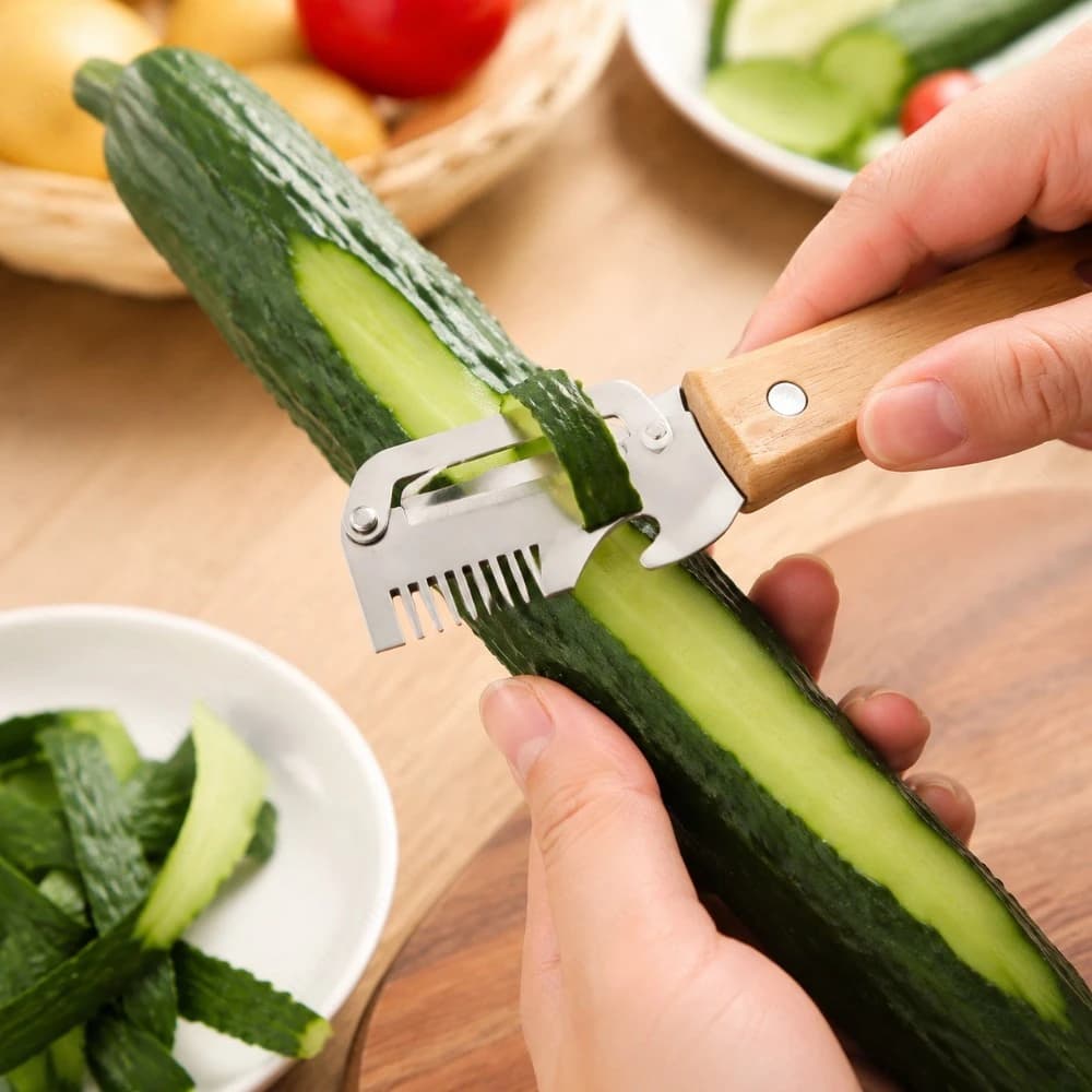 Stainless Steel Paring Knife Peeler Tool Ergonomic Wood Handle Portable Kitchen Accessory for Fruit Vegetable Processing Work