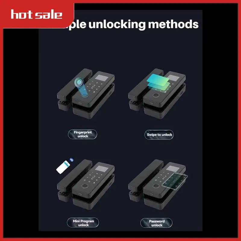 Serratura per porta in vetro doppio Smart Lock APP Carta magnetica biometrica Blocco password per impronte digitali Serrature per porte in vetro per porta dell'ufficio