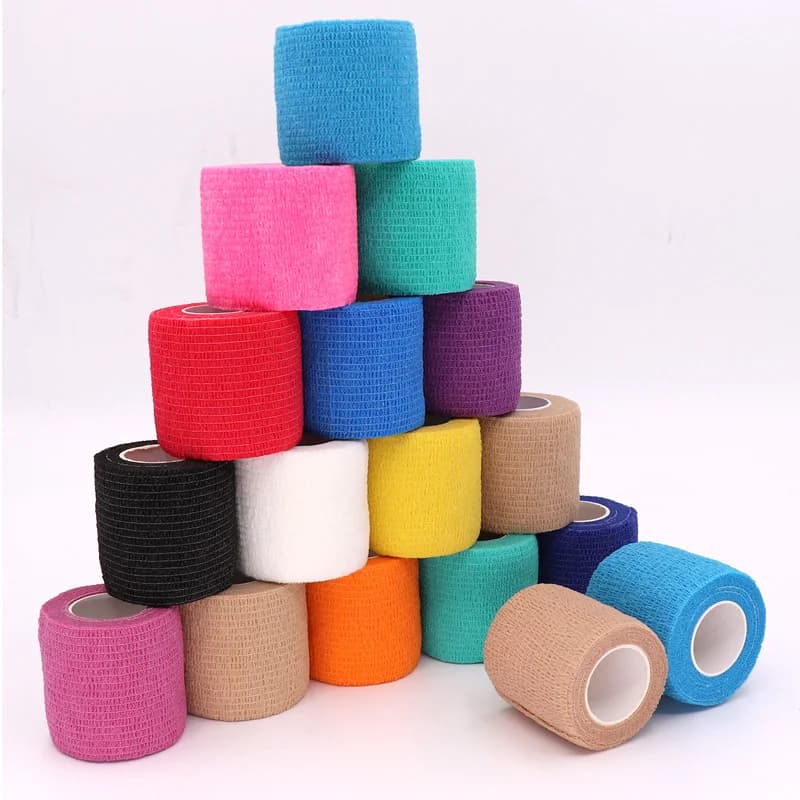 Nastro avvolgente sportivo colorato da 18 colori Bendaggio elastico autoadesivo Elastoplast Protezione sportiva Ginocchio Dito Caviglia Palmo Spalla