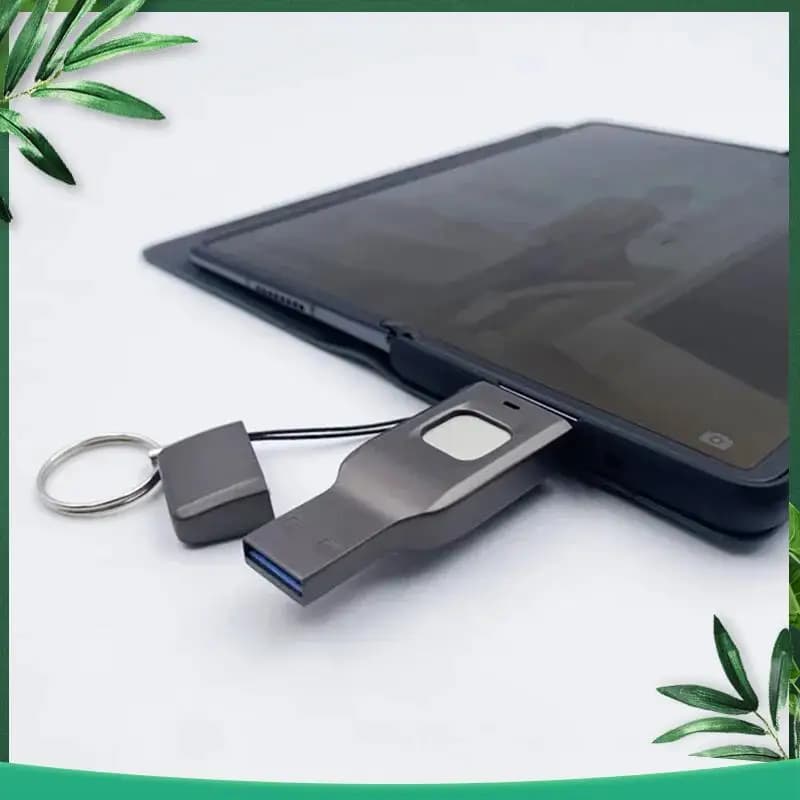 (NUOVO) Chiavetta USB OTG in metallo con impronta digitale USB 3.0 Tipo C per laptop Blocco telefono Thumbdrive Jump Disco USB