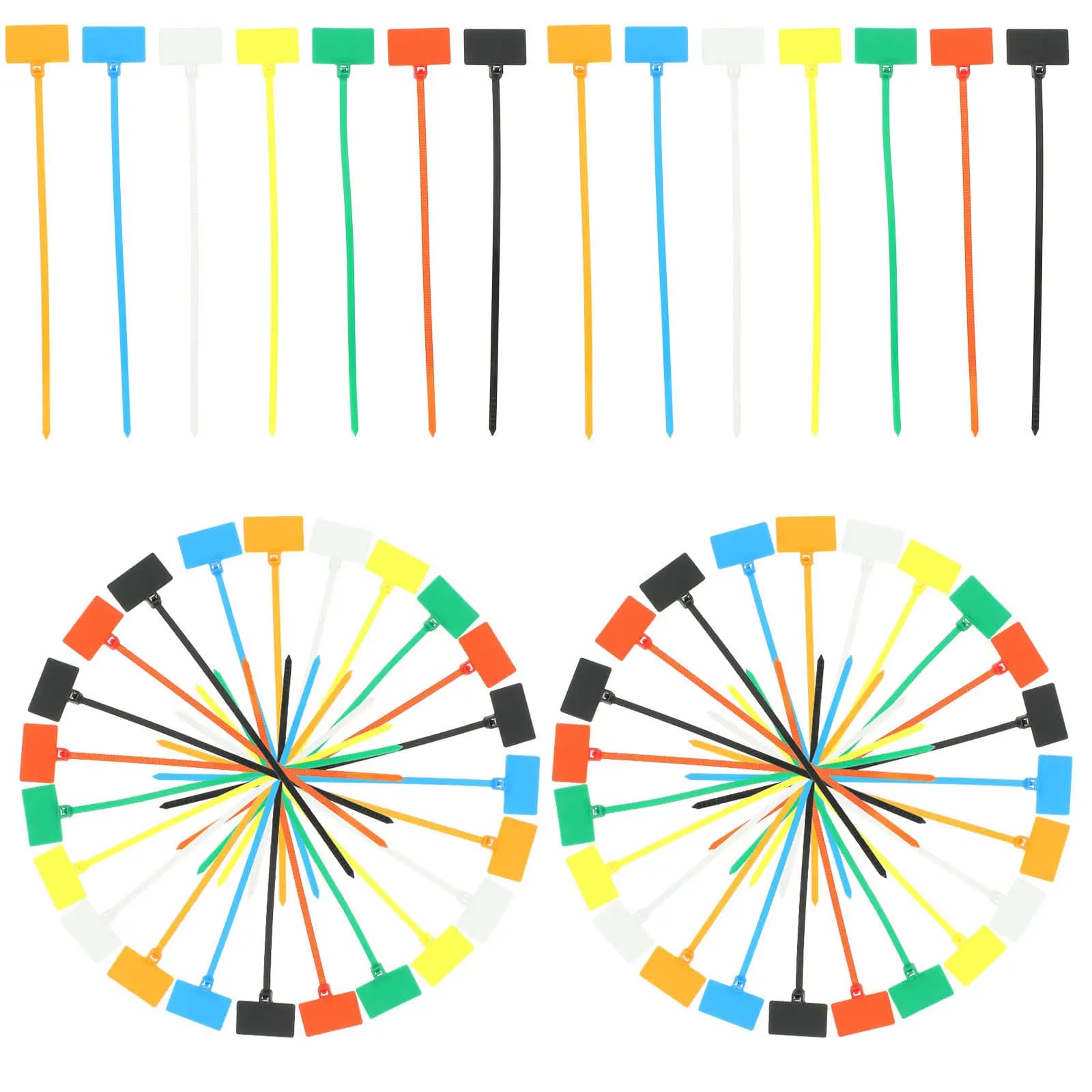 250 Pezzi Fascette in Nylon Facili da Identificare 4x150mm, Fascette Autobloccanti per Cavi, Organizzatori per Cavi, Etichette per Cavi di Chitarra, TV, Computer