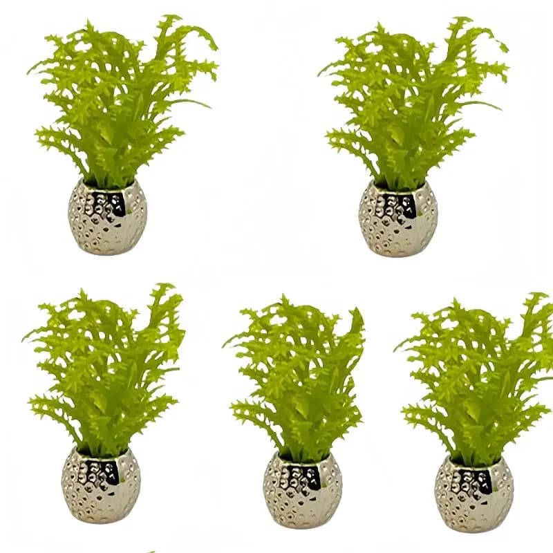 Set di 5 Pezzi per Decorazione Giardino in Miniatura, Piante in Vaso 1:12 per Casa delle Bambole, Modelli di Piante Verdi, Accessori per Cortile