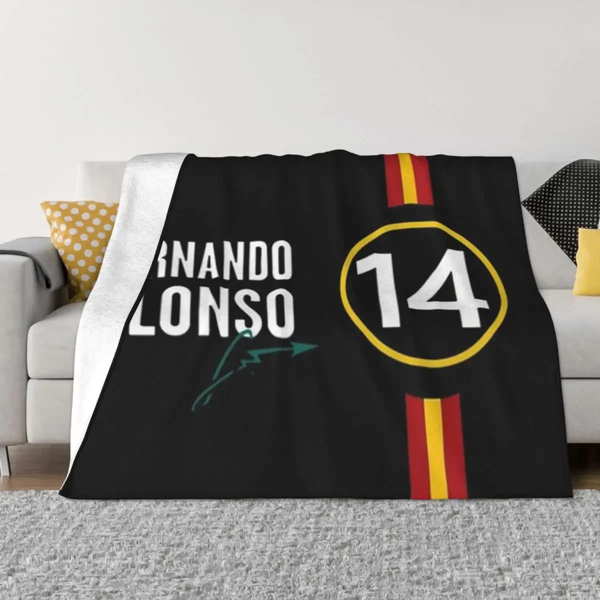 Fernando Alonso 14 F1 Throw Blanket Flannel Blankets for Sofas Soft Warm Bedspread Bedding Decort Plaid Plush Winter Blanket