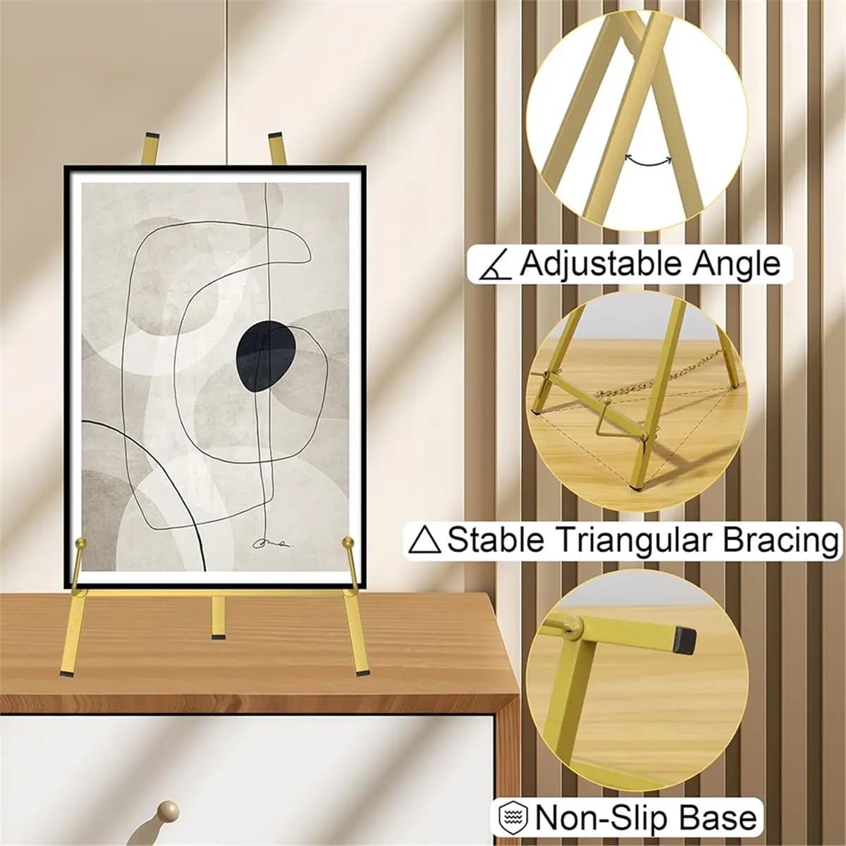 Large metal table stand, frame for photo, frame for wedding photo exposure, support for A mirror art exposure