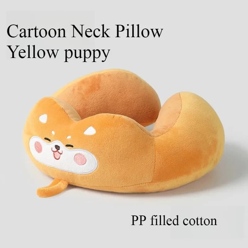 Cuscino da viaggio a forma di U per bambini adulti Morbido peluche corto Cuscino da cartone animato Cuscino per collo volante Cuscino per allattamento Portatile multifunzionale
