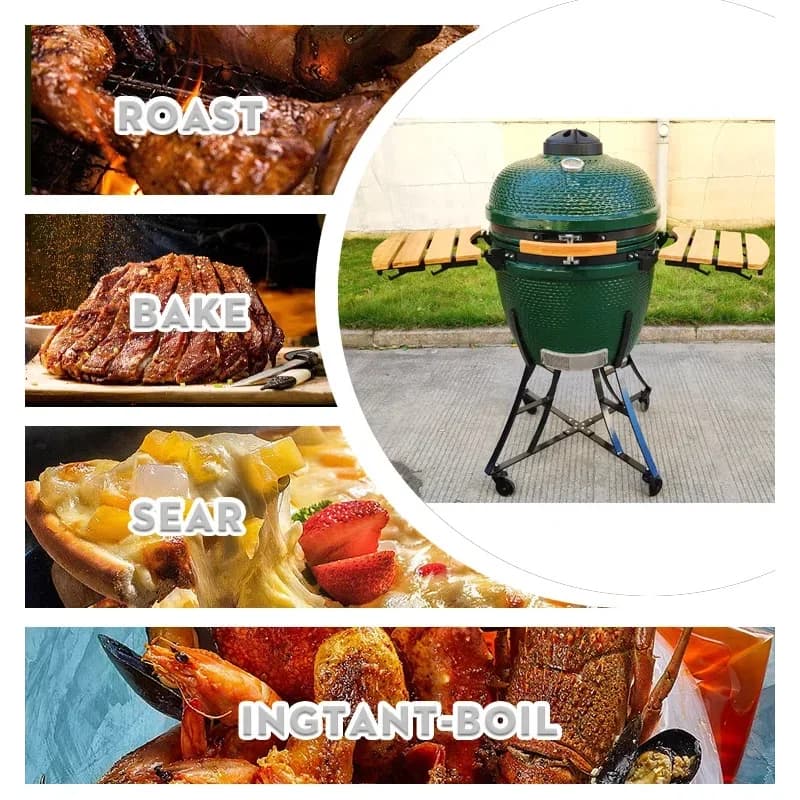 Ceramic BBQ Grill Large Charcoal Outdoor Barbecue Kitchen Equipment