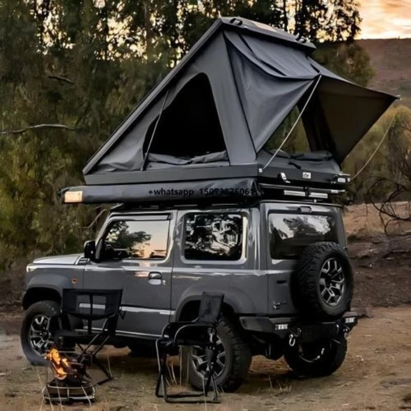 Tenda da Tetto per Auto in Alluminio a Guscio Rigido, Tenda da Campeggio Pieghevole per Auto, Tenda da Tetto per Glamping