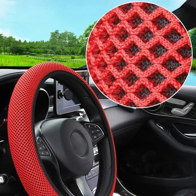 Coprivolante universale per auto quattro stagioni, in rete a maglia grossa, in seta ghiaccio, elastico, alla moda, accessori interni, nuovo