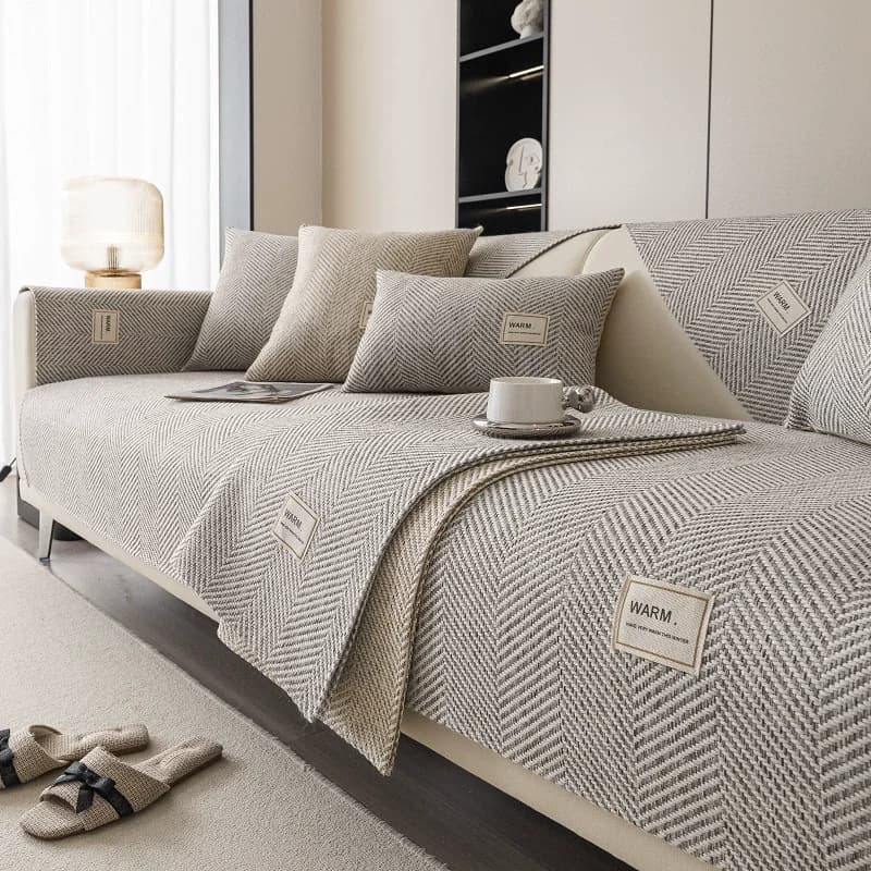Sofa cushion 2025 new style imitation cotton and linen lining for cross-country non-slip sofa for all seasons full cover scarf