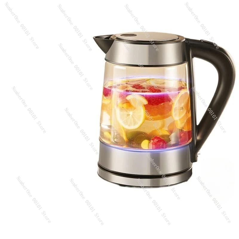 Bollitore elettrico per uso domestico 1.7L Riscaldamento dell'acqua Spegnimento automatico Bollitore per acqua calda Vetro chiaro blu SWF17E26A
