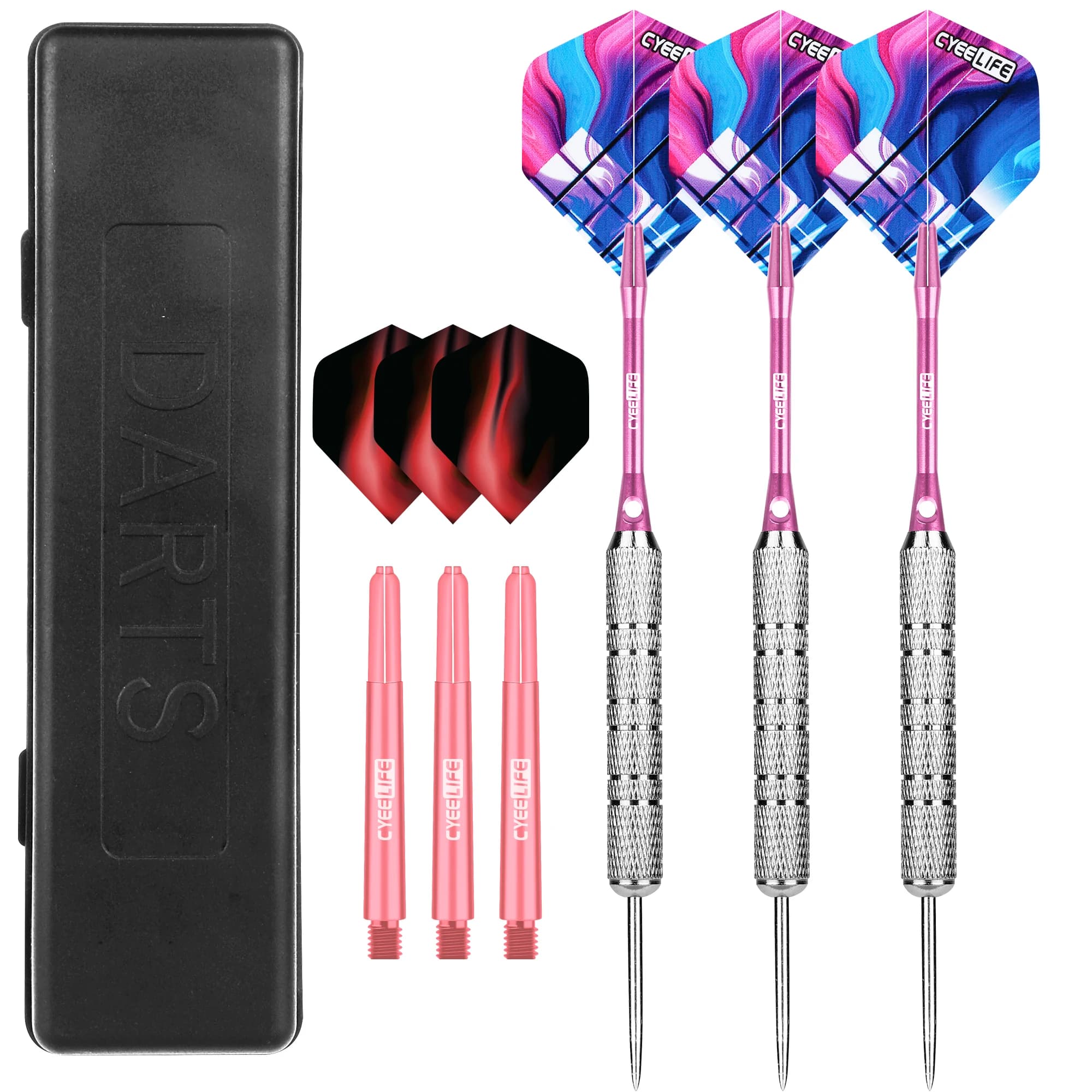CyeeLife 3Pcs 20g Professional Hard Dart Total Length 158mm Steel Tip Darts Barrel Dart Aluminum Shaft Darts Flights