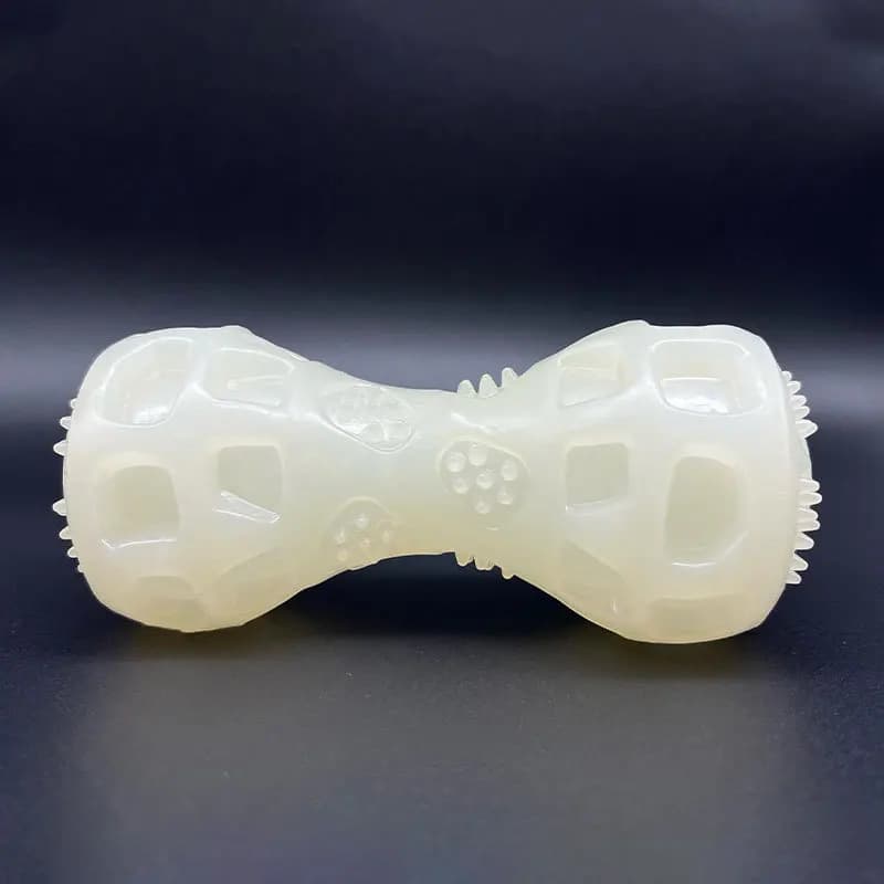 Luminous dumbbell for teeth grinding and cleaning, durable and easy to clean, luminous toy for pets, fun toy for dogs