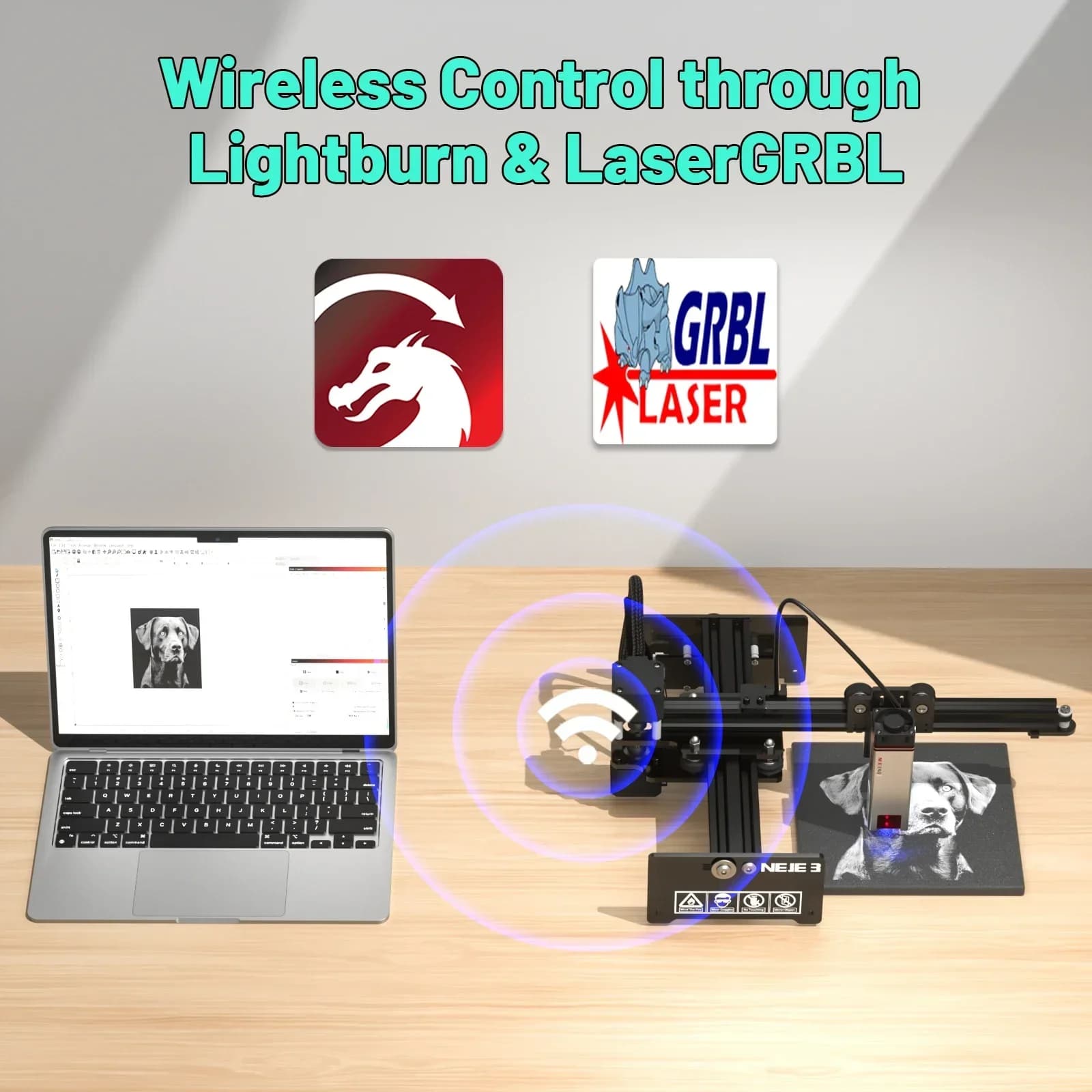 Vendita calda NEJE 3 E40 Macchina per incisione laser 32-bit FAI DA TE Incisore laser Taglio metalli Stampante 3D con protezione di sicurezza Laser CNC